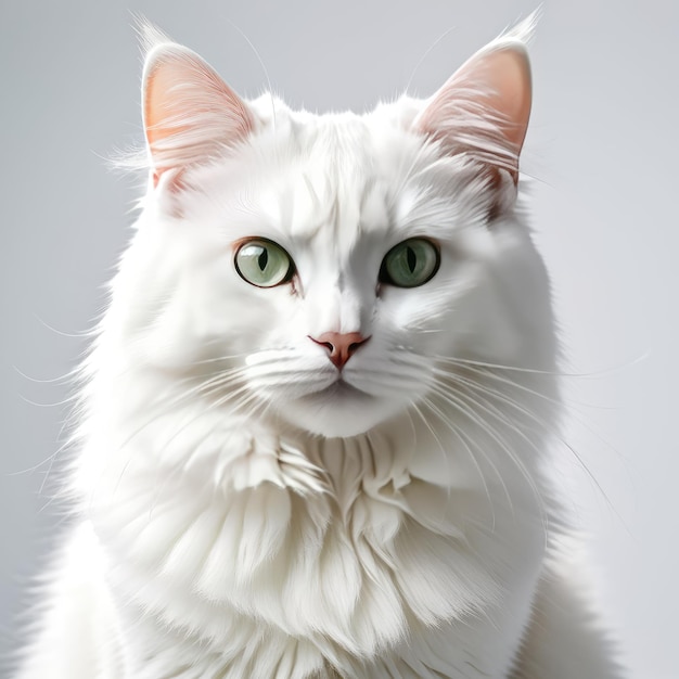 gatto su uno sfondo bianco