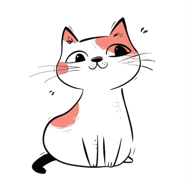 Gaya gambar kartun kucing yang lucu