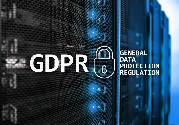 GDPR Conformità alla normativa generale sulla protezione dei dati Sfondo della sala server