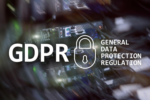 GDPR Conformità alla normativa generale sulla protezione dei dati Sfondo della sala server