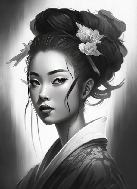 geisha è un simpatico disegno in bianco e nero