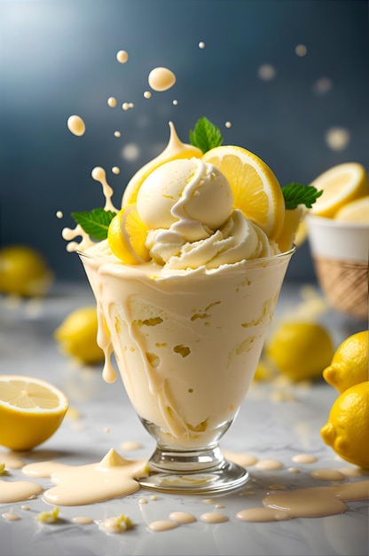 gelato al limone con splash di limone