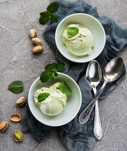 Gelato al pistacchio e menta