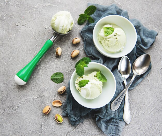 Gelato al pistacchio e menta