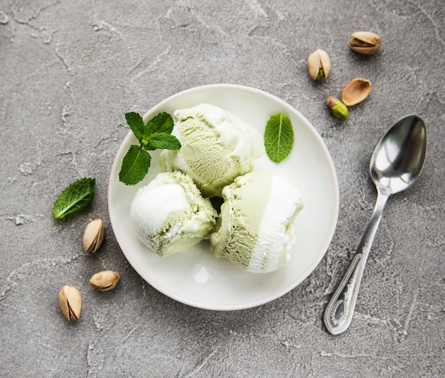 Gelato al pistacchio e menta