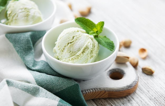 Gelato al pistacchio e menta