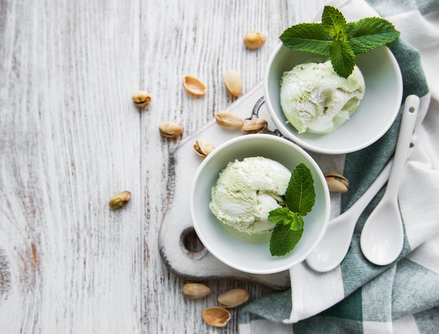 Gelato al pistacchio e menta