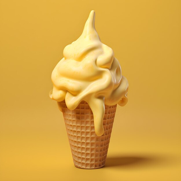 gelato alla crema giallo fotorealistico