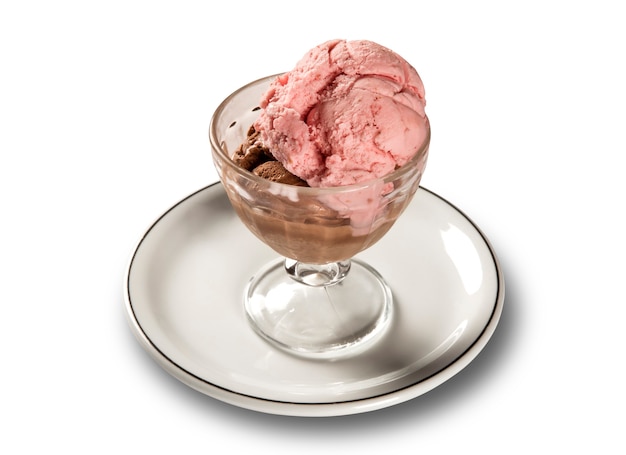 Gelato alla fragola e cioccolato