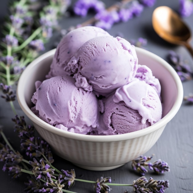 Gelato alla lavanda Illustrazione AI GenerativexA