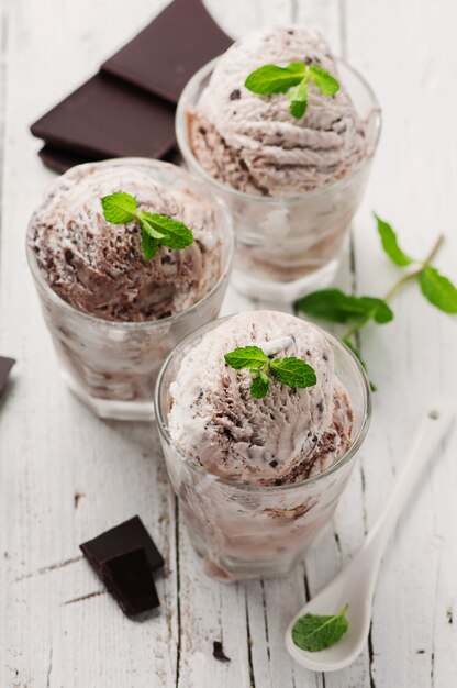 Gelato alla menta e cioccolato