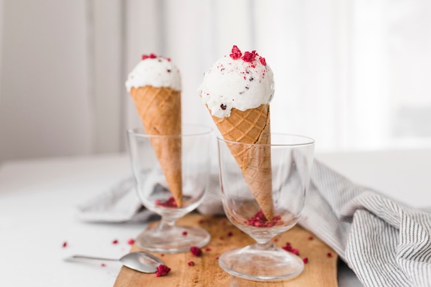 Gelato Close-up in bicchieri