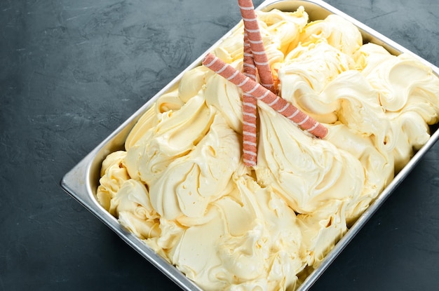 Gelato con caramelle Vista dall'alto