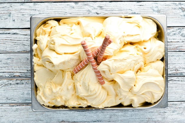 Gelato con caramelle Vista dall'alto