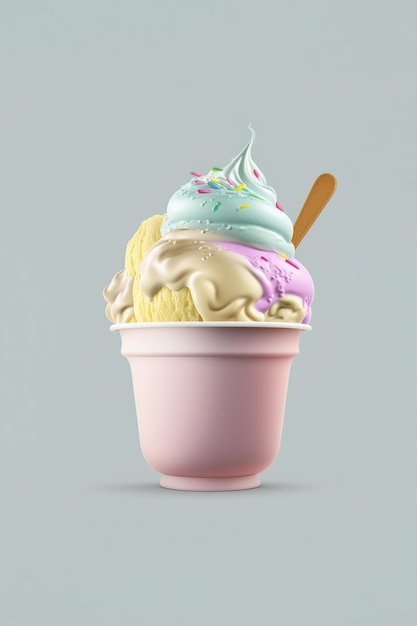 Gelato con design mockup coppa