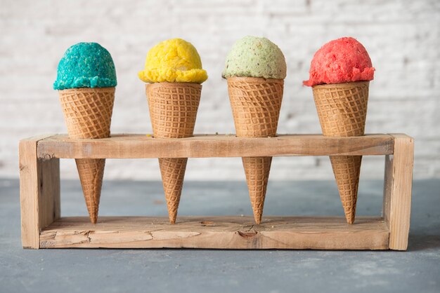 Gelato di frutti diversi