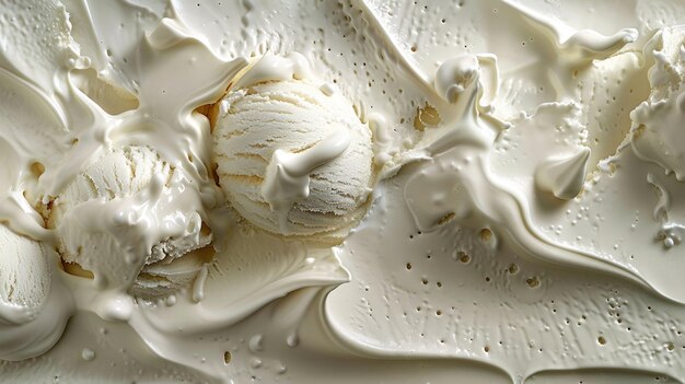 Gelato di vaniglia frustato con una texture cremosa elegante