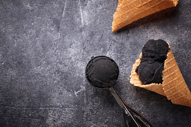 Gelato nero Cibo alla moda