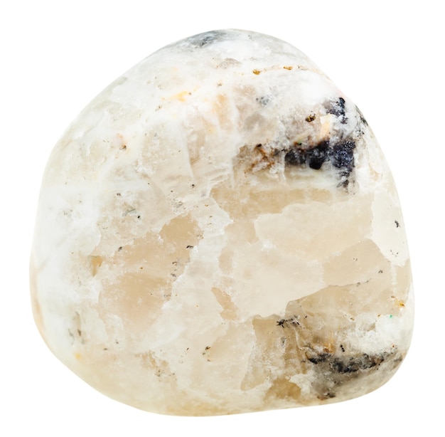 Gemma di barite di barite burattata isolata su bianco