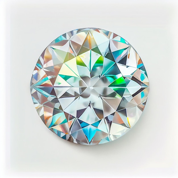 Gemma di diamante isolata su sfondo bianco per gioielleria Colpo da vicino bellezza