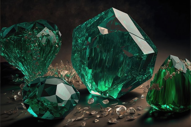 Gemme di smeraldo Gioielli realizzati con pietre preziose per la gioielleria di design di banner
