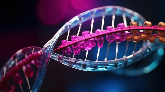 Gene editing tecnologia crispr ingegneria genomica sfondo a tinta unita