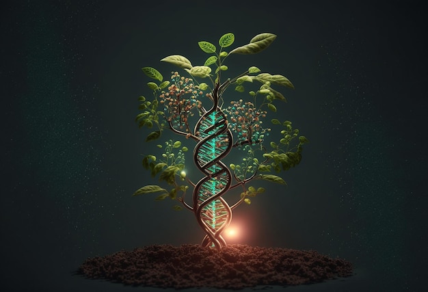 Gene umano da piante e fiori IA generativa
