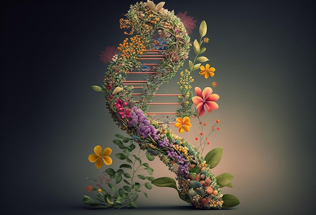 Gene umano da piante e fiori IA generativa