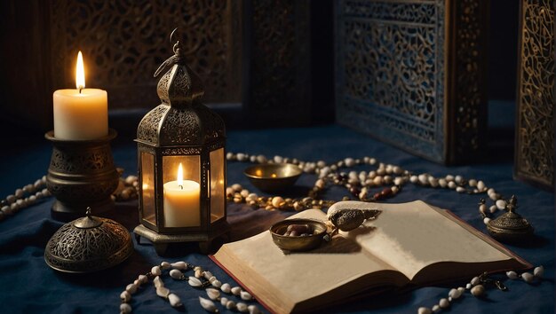 generativa ai bellissima lanterna arabica vintage illumina la sua celebrazione luminosa dell'Eid Muba islamico