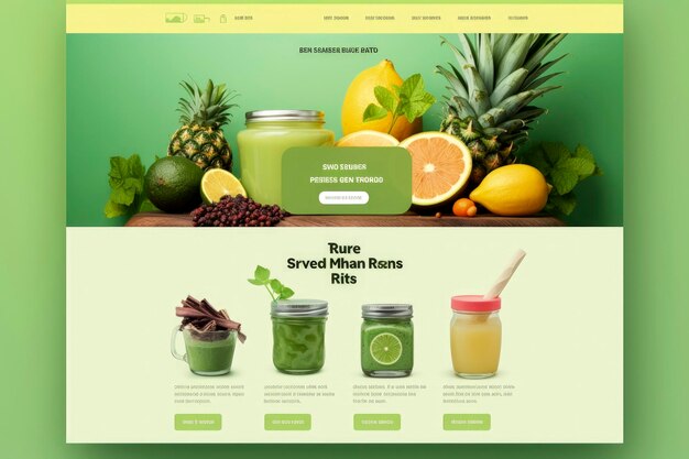Generativa Ai web design illustrazione di alimenti freschi e sani e fruttaDelivery Cibo sano