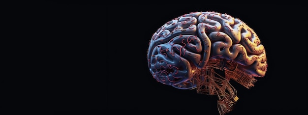 Generative AI cervello umano e concetto di intelligenza artificiale grande computer di elaborazione dei dati
