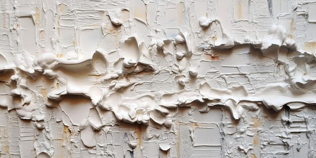 Generative AI Closeup di impasto astratto ruvida pittura d'arte bianca texture