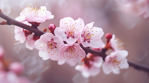 Generative AI Copia spazio e fiori di primavera Sakura