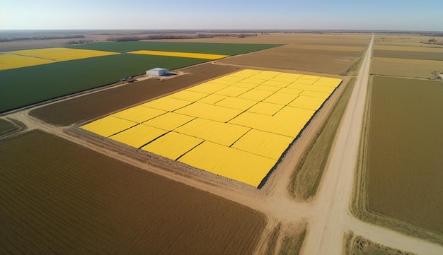 Generative AI Farm paesaggio agricolo campi di grano bella strada campestre di campagna