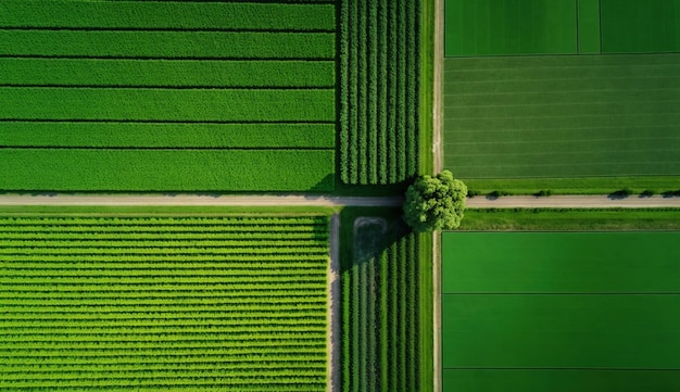 Generative AI Farm paesaggio campi agricoli bellissima campagna campagna