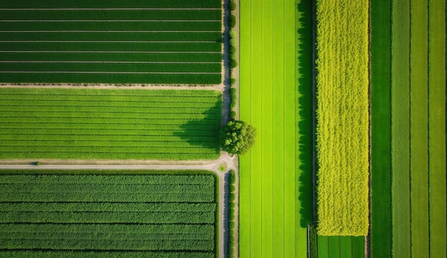 Generative AI Farm paesaggio campi agricoli bellissima campagna campagna