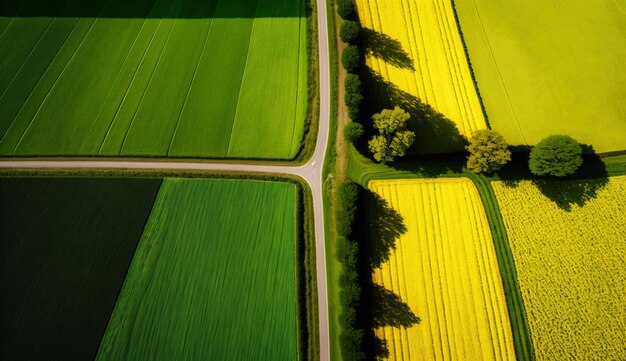 Generative AI Farm paesaggio campi agricoli bellissima campagna campagna