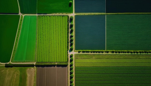 Generative AI Farm paesaggio campi agricoli bellissima campagna strada di campagna Natura