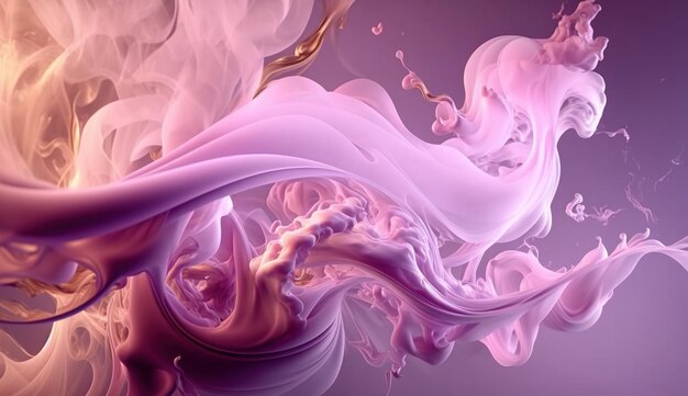 Generative AI Fluente rosa chiaro viva magenta fumo con spruzzi Soft fluid banner primavera femminile