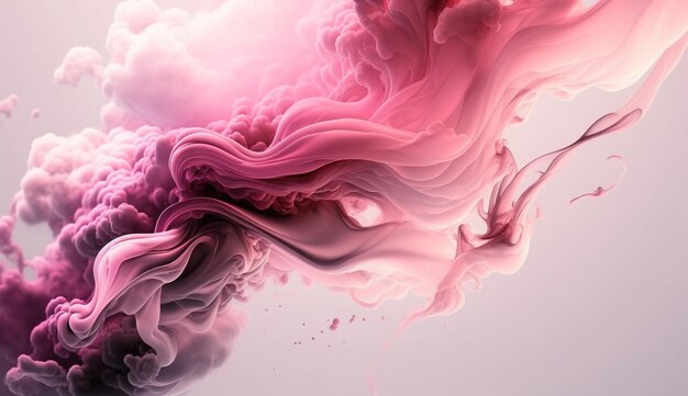 Generative AI Fluente rosa chiaro viva magenta fumo con spruzzi Soft fluid banner primavera femminile