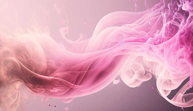 Generative AI Fumo magenta viva rosa chiaro che scorre con spruzzi Banner fluido morbido