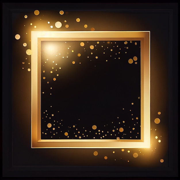 Generative AI Golden Luxe Opulent Bokeh Frame per disegni di fascia alta