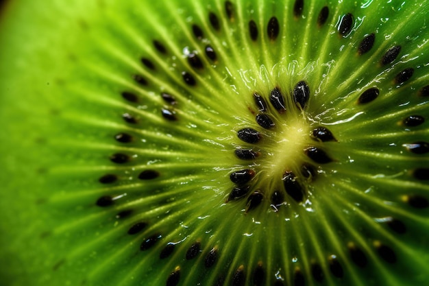 Generative AI Macro Kiwi fresco sfondo testurizzato