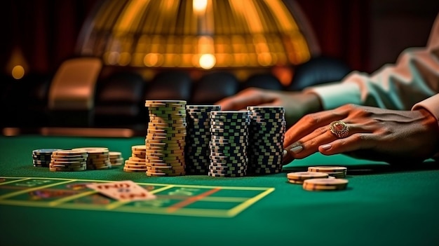 Generative AI un gioco di poker al tavolo da gioco del casinò