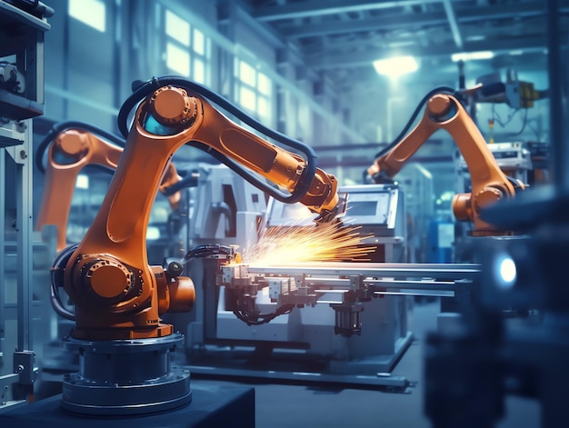 Generativo AI Automobile produzione di produzione industriale fabbrica di macchine braccio robotico in smart fa