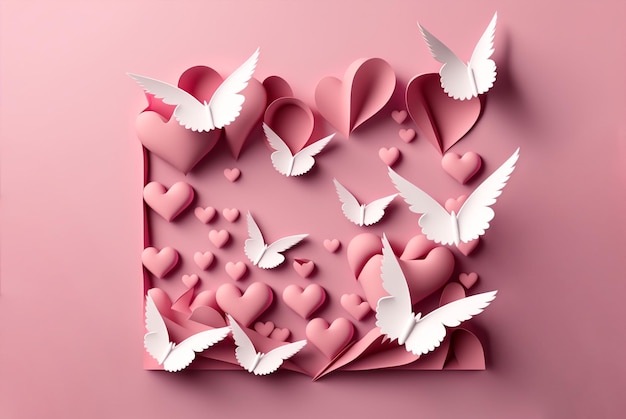 Generativo ai origami cuore di carta auguri di san valentino ard