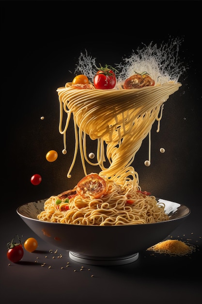 Generativo ai raffinati spaghetti gourmet con salsa