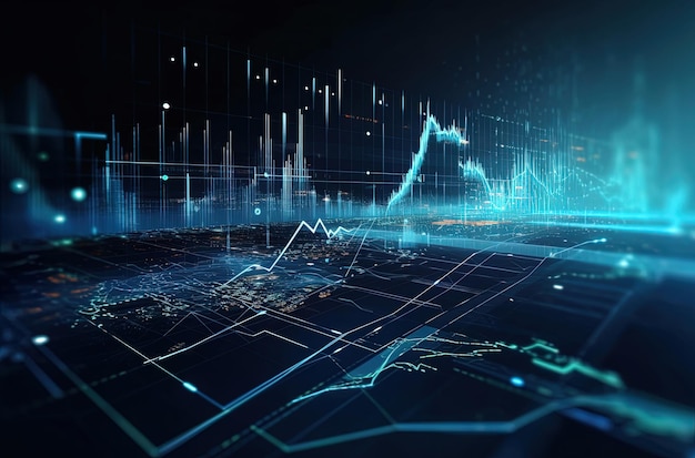 Generato con AI Rappresentazione dei movimenti di rialzi e ribassi finanziari o economici