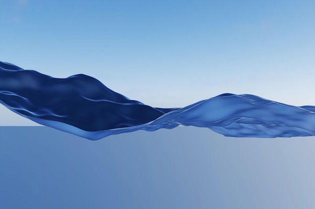 Generato digitalmente 3D astratto blu onda galleggiante sullo sfondo