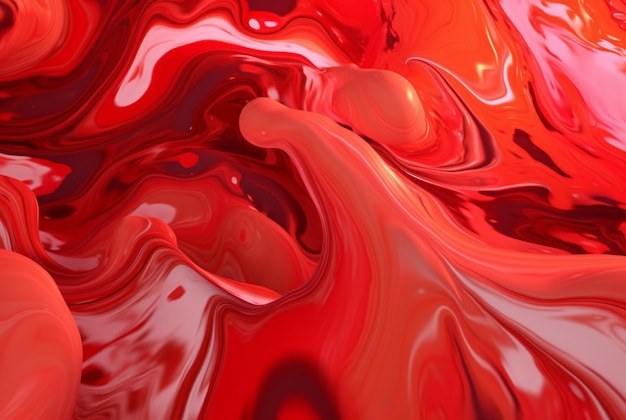 Generatore di vernice rossa liquida ondulata rosso liquido sfondo astratto ai